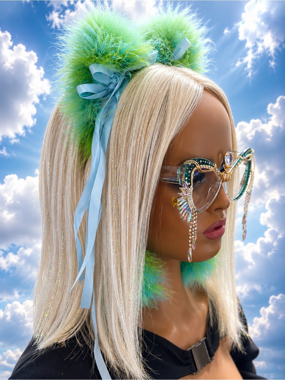Trippe Kittee Blonde Tinsel Wig